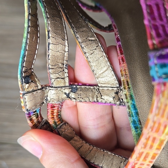 NWOT Vaneli Rainbow Animal Print Espadrilles Wedges - Picture 9 of 9